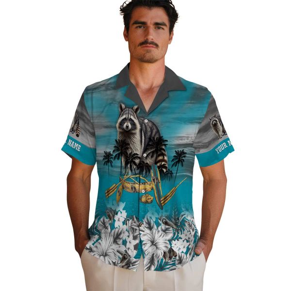 Raccoon Tropical Canoe Hawaiian Shirt High quality