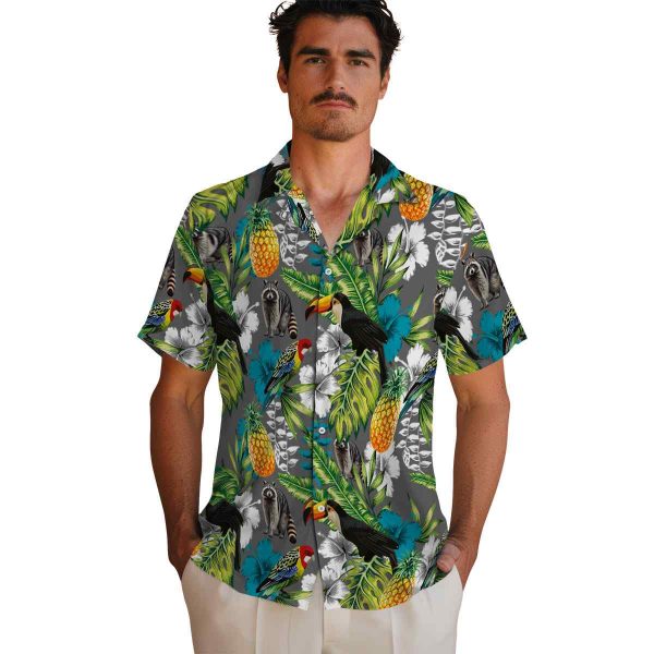 Raccoon Tropical Toucan Hawaiian Shirt High quality