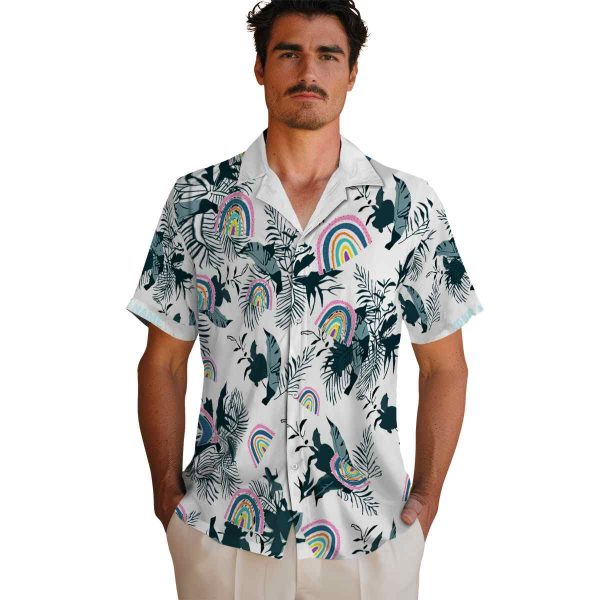 Rainbow Botanical Theme Hawaiian Shirt High quality