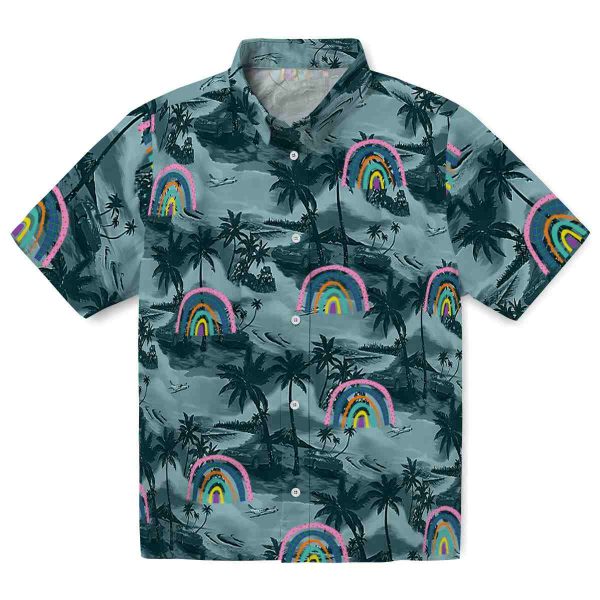 Rainbow Coastal Palms Hawaiian Shirt Best selling