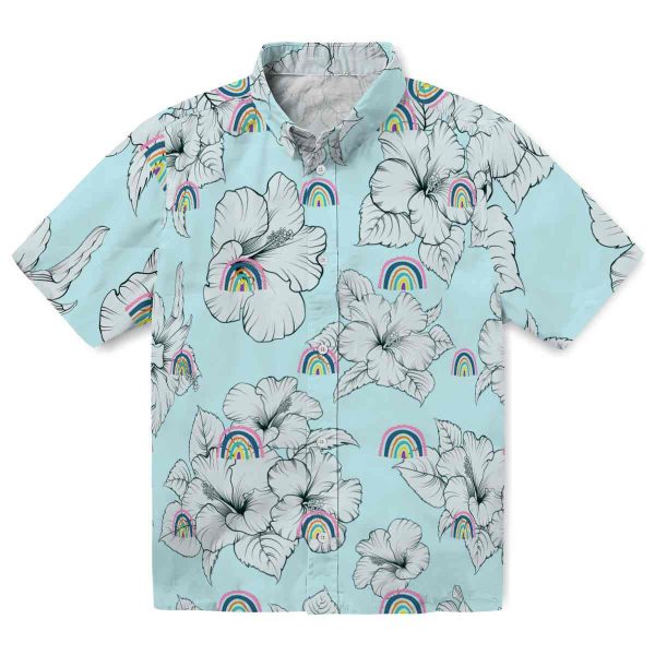 Rainbow Hibiscus Blooms Hawaiian Shirt Best selling