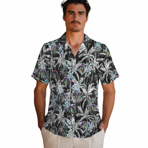 Rainbow Palm Pattern Hawaiian Shirt High quality