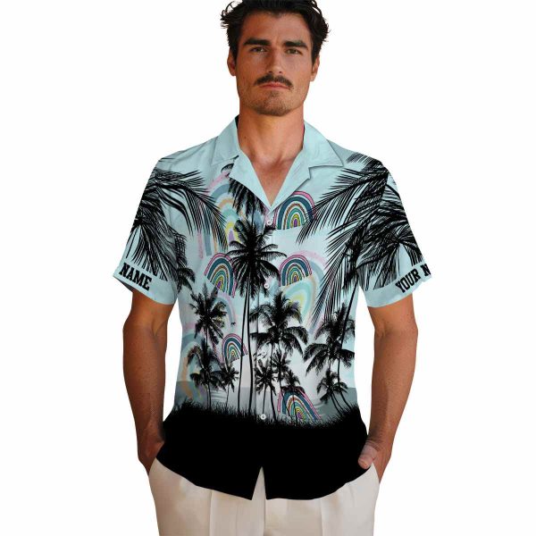 Rainbow Sunset Scene Hawaiian Shirt High quality