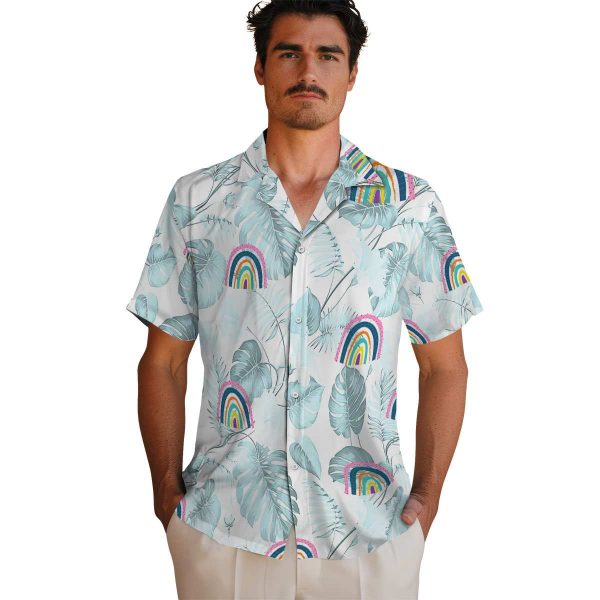 Rainbow Tropical Plants Hawaiian Shirt High quality