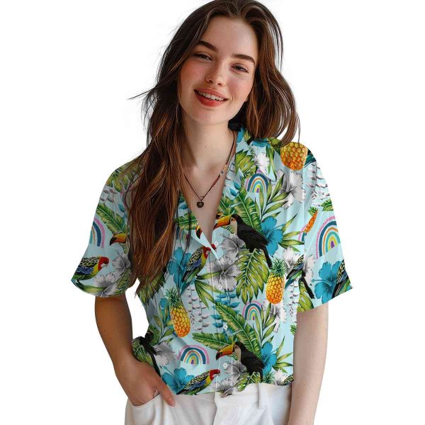 Rainbow Tropical Toucan Hawaiian Shirt Trendy