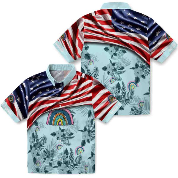 Rainbow US Flag Hibiscus Hawaiian Shirt Latest Model