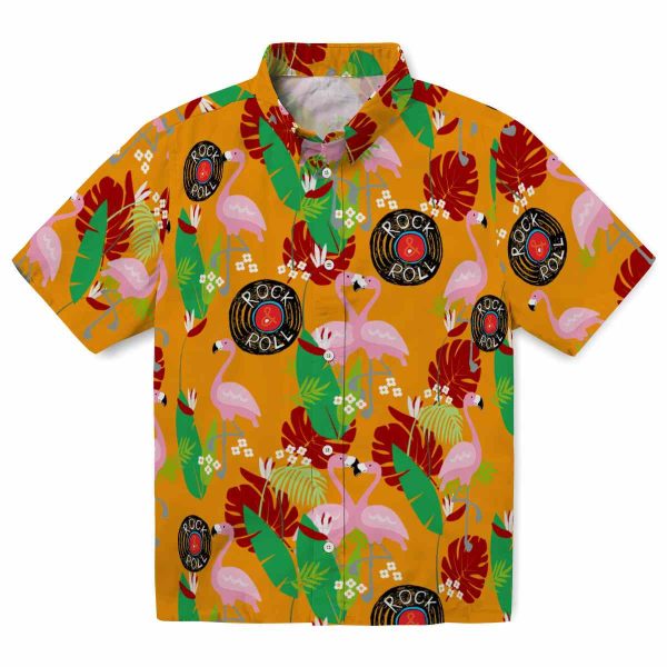 Rock And Roll Flamingo Foliage Hawaiian Shirt Best selling