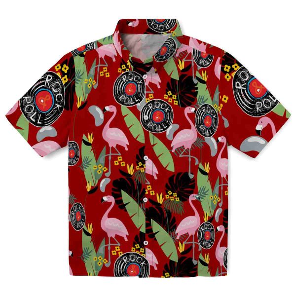 Rock And Roll Flamingo Leaves Hawaiian Shirt Best selling