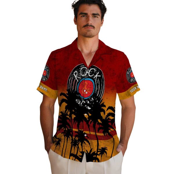 Rock And Roll Sunset Pattern Hawaiian Shirt High quality