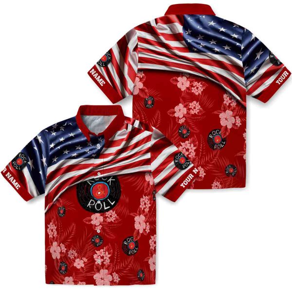 Rock And Roll US Flag Hibiscus Hawaiian Shirt Latest Model