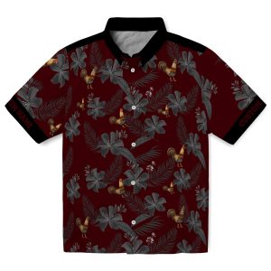 Rooster Botanical Print Hawaiian Shirt Best selling