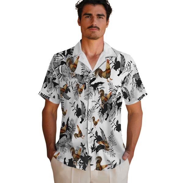 Rooster Botanical Theme Hawaiian Shirt High quality