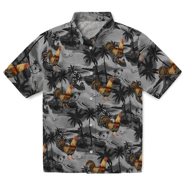 Rooster Coastal Palms Hawaiian Shirt Best selling