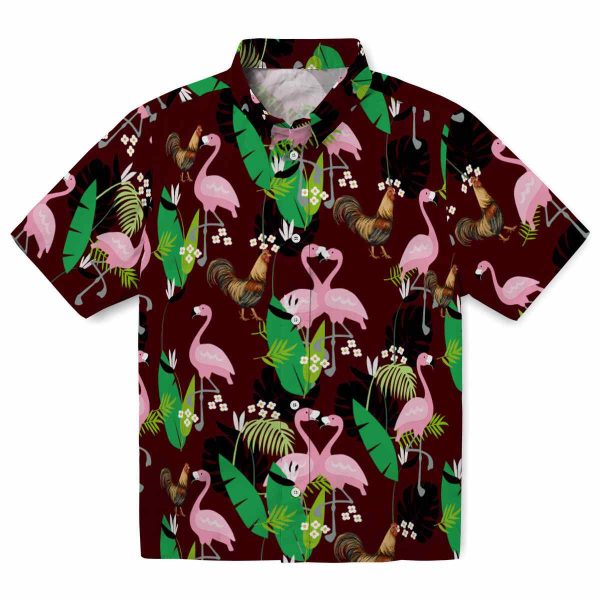 Rooster Flamingo Foliage Hawaiian Shirt Best selling