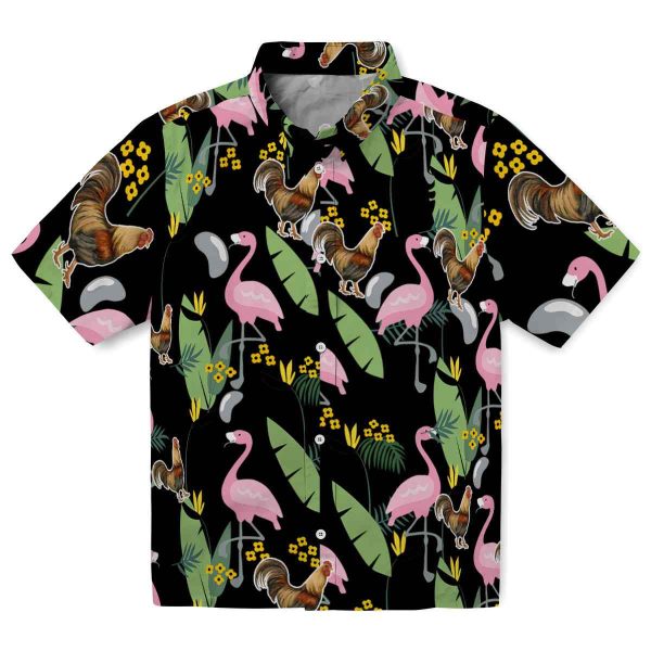 Rooster Flamingo Leaves Hawaiian Shirt Best selling