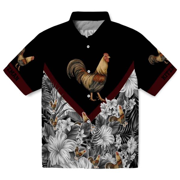 Rooster Floral Chevron Hawaiian Shirt Best selling