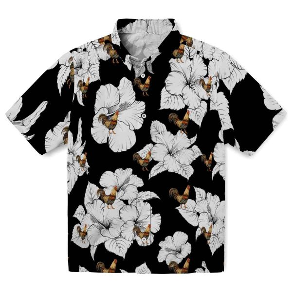 Rooster Hibiscus Blooms Hawaiian Shirt Best selling