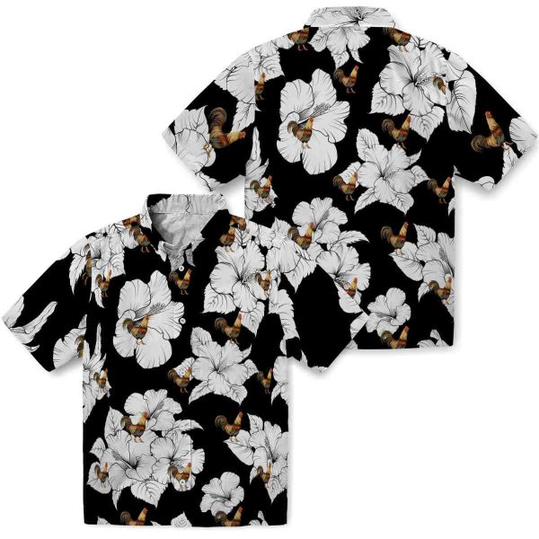 Rooster Hibiscus Blooms Hawaiian Shirt Latest Model