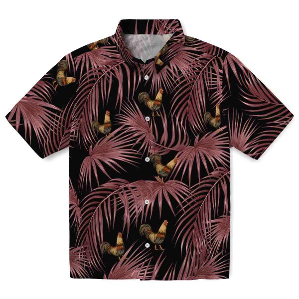 Rooster Leafy Palms Hawaiian Shirt Best selling