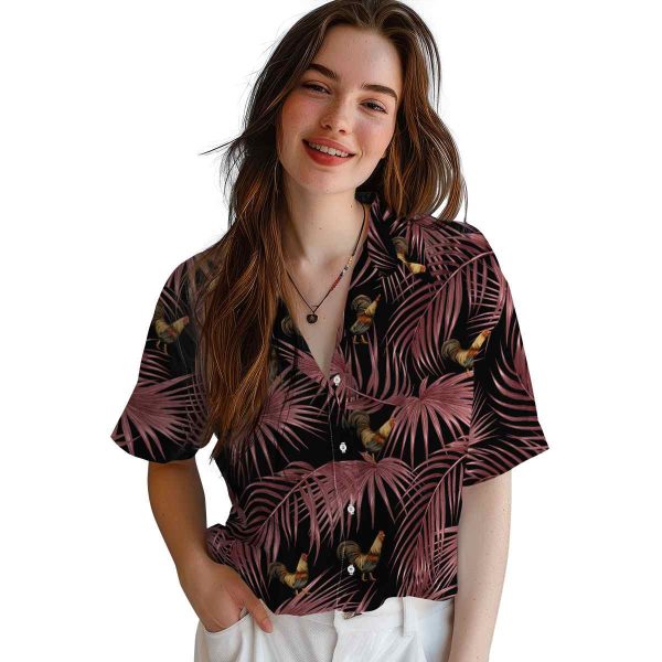 Rooster Leafy Palms Hawaiian Shirt Trendy