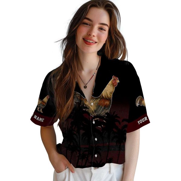 Rooster Sunset Pattern Hawaiian Shirt Trendy