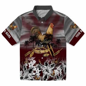 Rooster Tropical Canoe Hawaiian Shirt Best selling