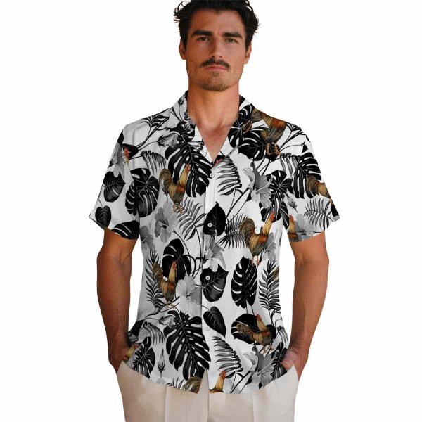 Rooster Tropical Plants Hawaiian Shirt High quality