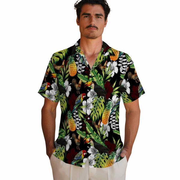 Rooster Tropical Toucan Hawaiian Shirt High quality