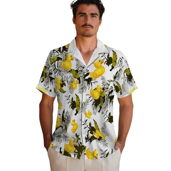 Rubber Duck Botanical Theme Hawaiian Shirt High quality