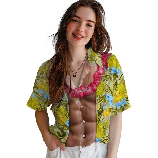 Rubber Duck Chest Illusion Hawaiian Shirt Trendy