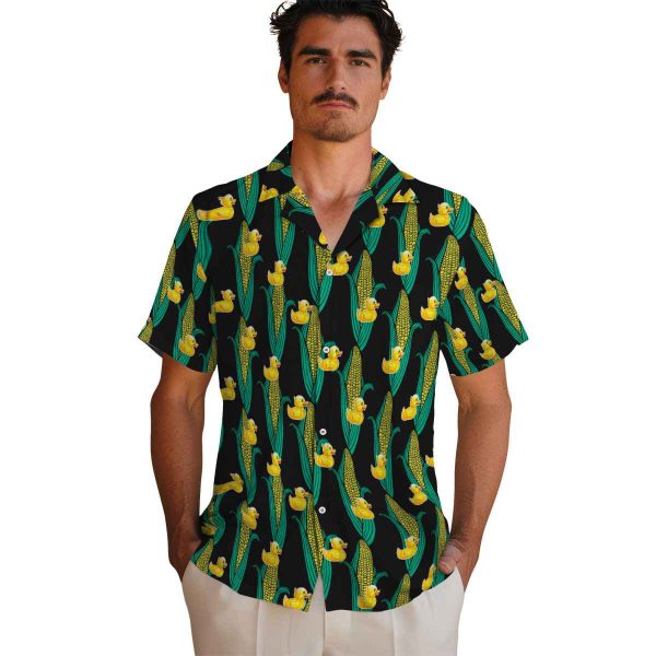 Rubber Duck Corn Motifs Hawaiian Shirt High quality