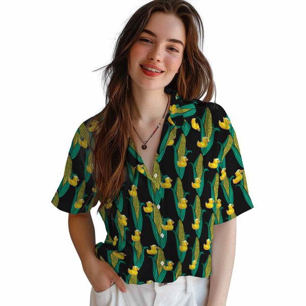 Rubber Duck Corn Motifs Hawaiian Shirt Trendy