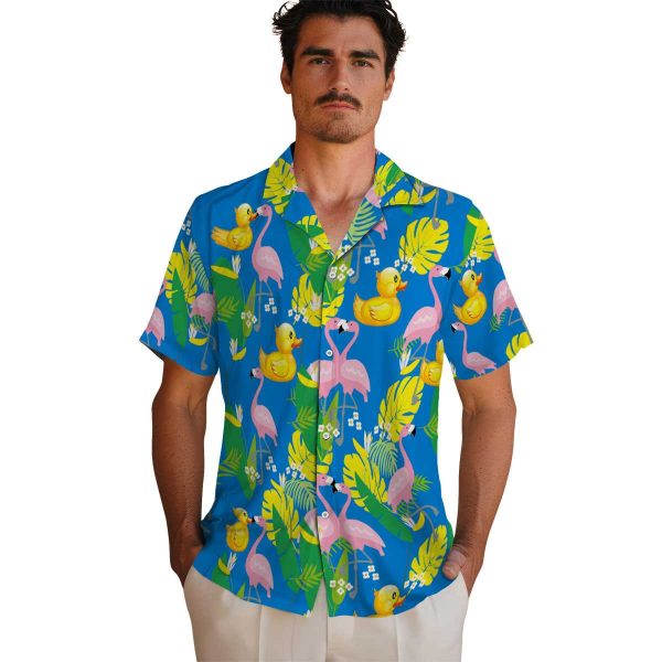 Rubber Duck Flamingo Foliage Hawaiian Shirt High quality