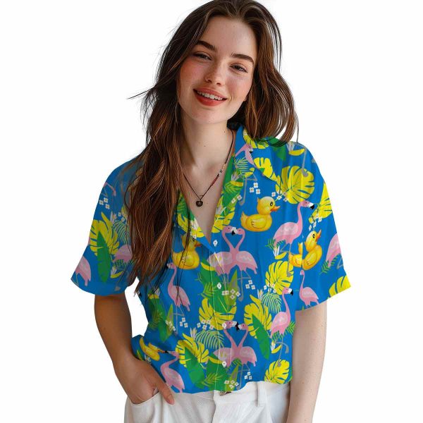 Rubber Duck Flamingo Foliage Hawaiian Shirt Trendy