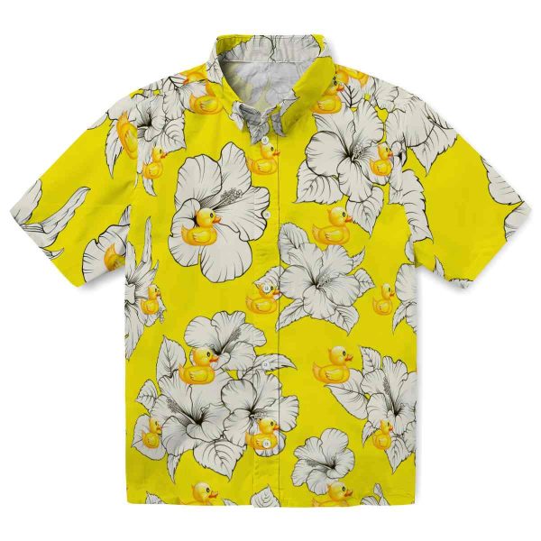 Rubber Duck Hibiscus Blooms Hawaiian Shirt Best selling