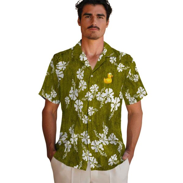 Rubber Duck Hibiscus Clusters Hawaiian Shirt High quality