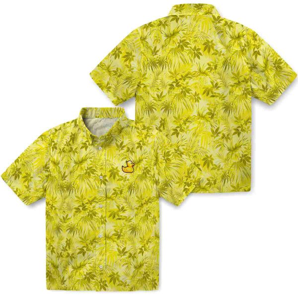 Rubber Duck Leafy Pattern Hawaiian Shirt Latest Model