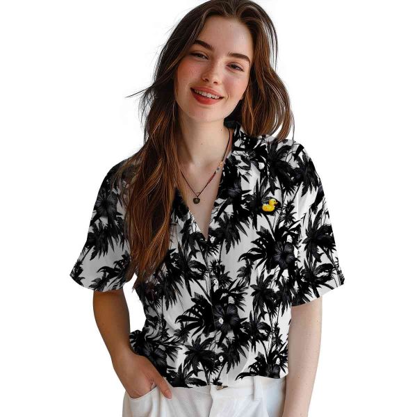 Rubber Duck Palm Motifs Hawaiian Shirt Trendy