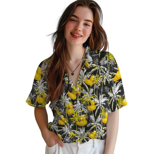 Rubber Duck Palm Pattern Hawaiian Shirt Trendy