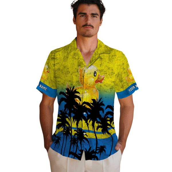 Rubber Duck Sunset Pattern Hawaiian Shirt High quality