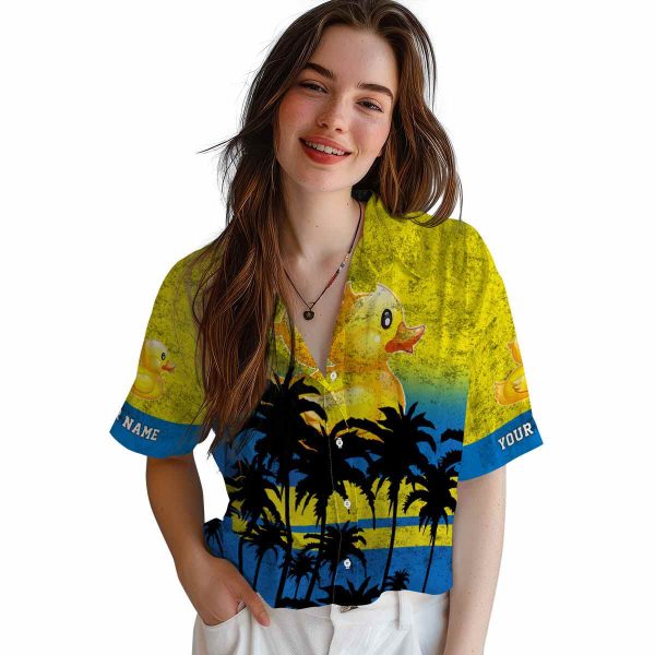 Rubber Duck Sunset Pattern Hawaiian Shirt Trendy