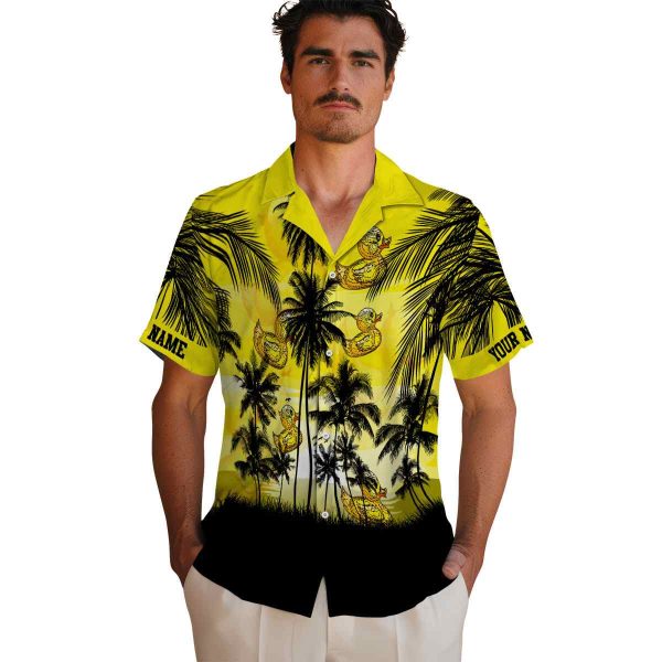 Rubber Duck Sunset Scene Hawaiian Shirt High quality