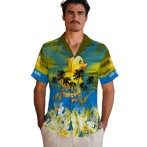 Rubber Duck Tropical Canoe Hawaiian Shirt High quality