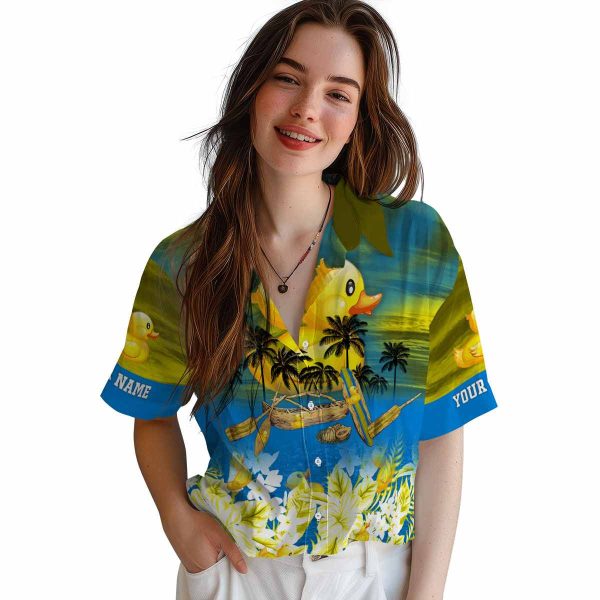 Rubber Duck Tropical Canoe Hawaiian Shirt Trendy