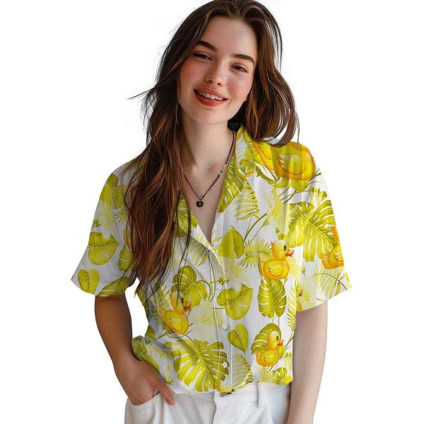 Rubber Duck Tropical Plants Hawaiian Shirt Trendy