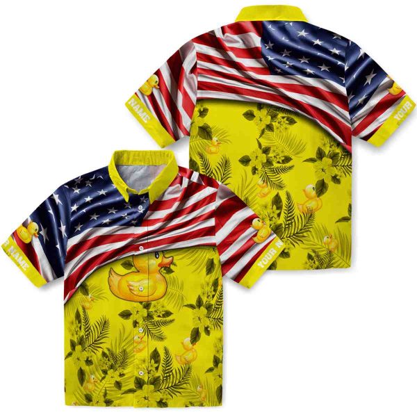 Rubber Duck US Flag Hibiscus Hawaiian Shirt Latest Model