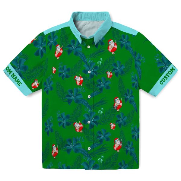Santa Botanical Print Hawaiian Shirt Best selling