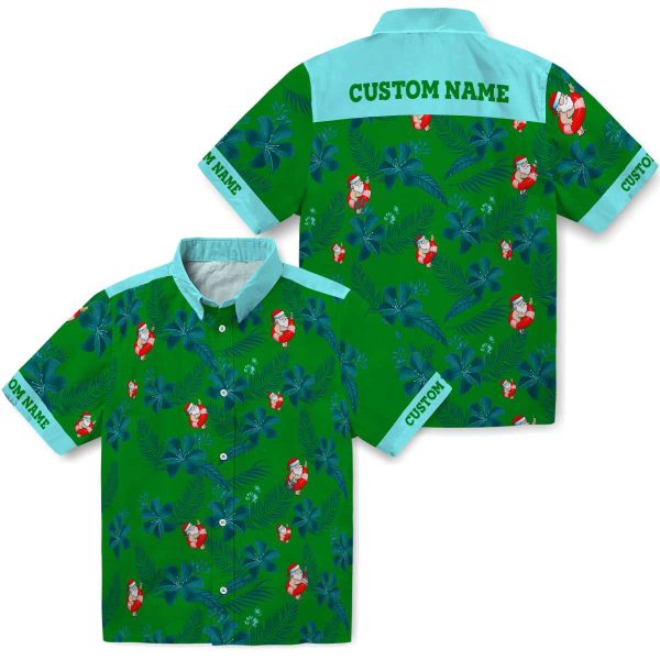 Santa Botanical Print Hawaiian Shirt Latest Model