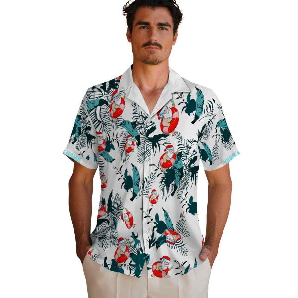 Santa Botanical Theme Hawaiian Shirt High quality