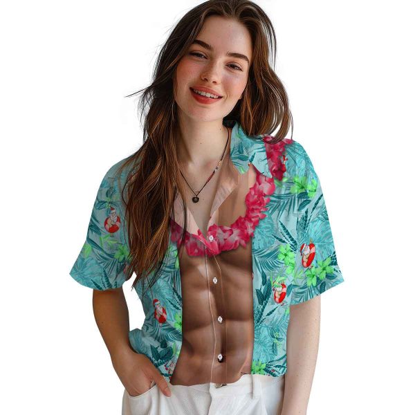 Santa Chest Illusion Hawaiian Shirt Trendy